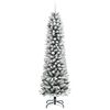 vidaXL Christmas Tree White and Green PVC, PE, Steel Slim