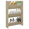 vidaXL Wall Shoe Cabinet Sonoma Oak 23.6"x7.1"x35.4" Engineered Wood
