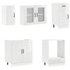 vidaXL Kitchen Cabinet Set High gloss white Engineered wood and glass