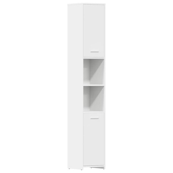 vidaXL Bathroom Cabinet White Engineered Wood Tall Bathroom Cabinet