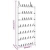 vidaXL Hanging Shoe Rack Silver