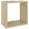 vidaXL Cube Shelf Set of 4 White and sonoma oak Engineered wood