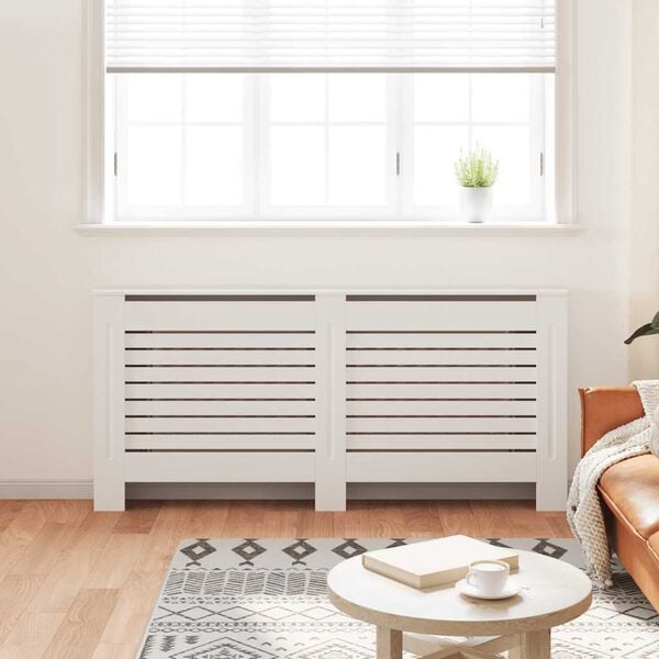 vidaXL Radiator Cover White 67.7"x7.5"x32.1" MDF