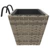vidaXL Planter Gray Steel wire, PE rattan, plastic Medium