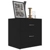 vidaXL Bedside Cabinet Black Engineered wood Medium Bedside Cabinet