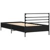 vidaXL Bed Frame Black Engineered wood, Metal, Plywood Twin Modern