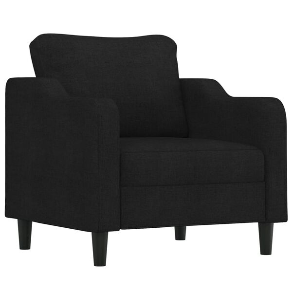 vidaXL Sofa Set Black 100% polyester, metal, textilene, plywood