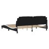 vidaXL Bed Frame "Viana" with LED without Mattress Black and White 76"x79.9"