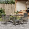 vidaXL Garden Dining Set Grey PE Rattan Large UV-resistant materials