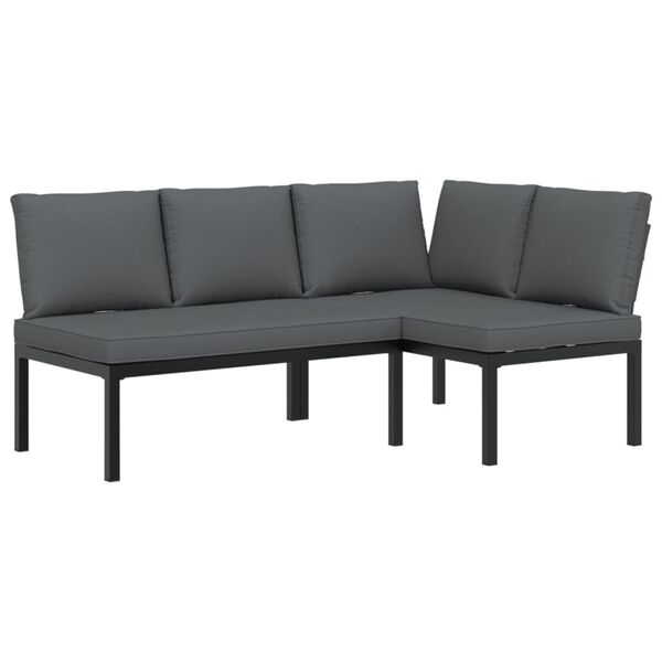 vidaXL Garden Sofa Set Black, Anthracite