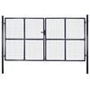 vidaXL Mesh Garden Gate Galvanised Steel 118.1x59.1" Grey