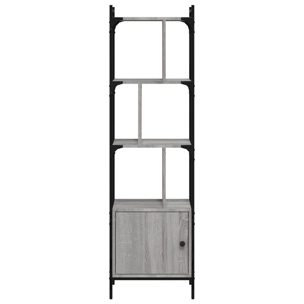 vidaXL Bookcase Grey Sonoma Engineered wood, steel Tall Bookcase