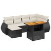vidaXL Garden Sofa Set Black PE rattan 7-piece set Adjustable Armrests