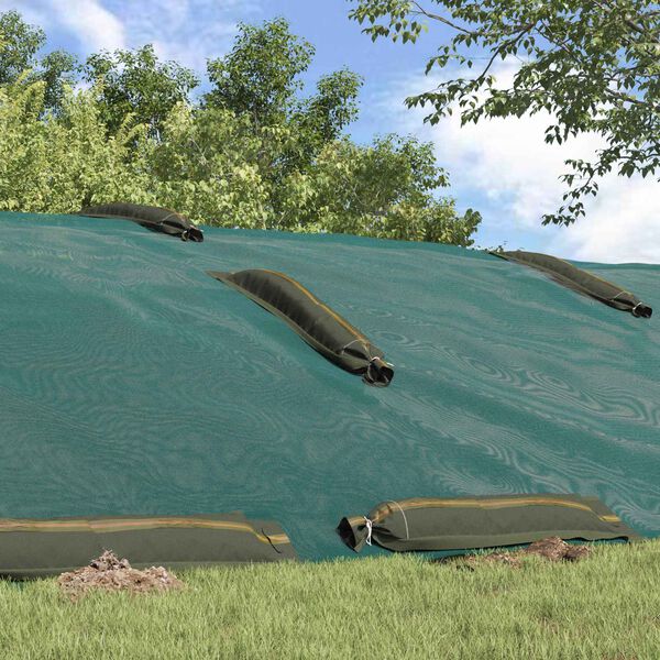 vidaXL Sandbags 10 pcs Dark Green 40.6"x9.8" HDPE