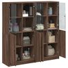 vidaXL Bookcase Brown Oak Engineered Wood Medium Doors Bookcase