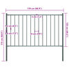 vidaXL Fence Panel with Posts Powder-coated Steel 5.6x4.1' Anthracite