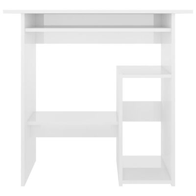 vidaXL Desk High Gloss White 31.5" x 17.7" x 29.1" Engineered Wood