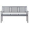 vidaXL Bench Gray Solid eucalyptus wood 3-seater Durable Garden Bench