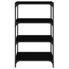 vidaXL Book Cabinet Black Engineered wood Medium Book Cabinet