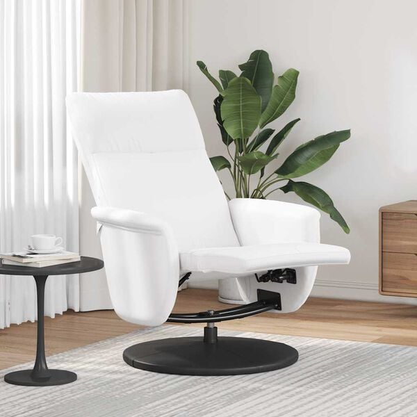 vidaXL Recliner Chair with Footrest White Faux Leather