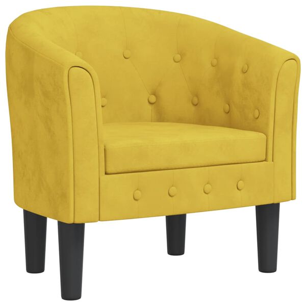 vidaXL Tub Chair Yellow Velvet
