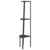 vidaXL Corner Shelf Black Engineered wood, Steel 47.2 x 17.9 x 12.4 in