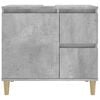 vidaXL Bathroom Cabinet Concrete Grey Engineered Wood, Solid Eucalyptus Wood