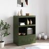 vidaXL Highboard Olive Green Cold-Rolled Steel 26.4x15.4x37.4 in