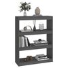 vidaXL Book Cabinet Gray Solid Pine Wood Medium Book Cabinet