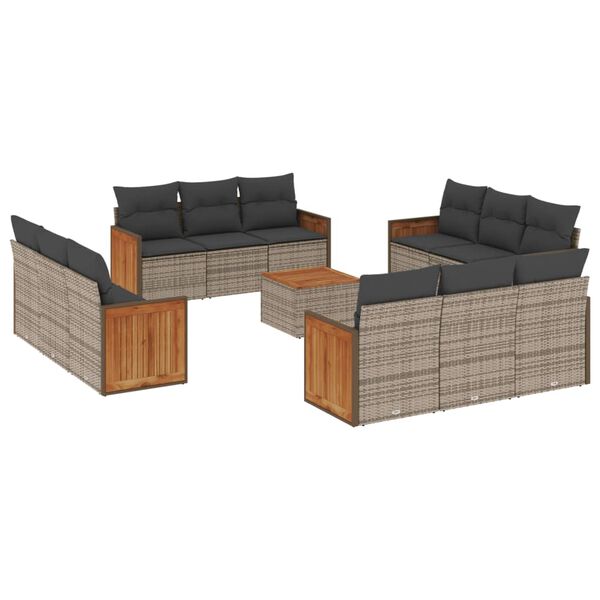 vidaXL Garden Sofa Set Grey