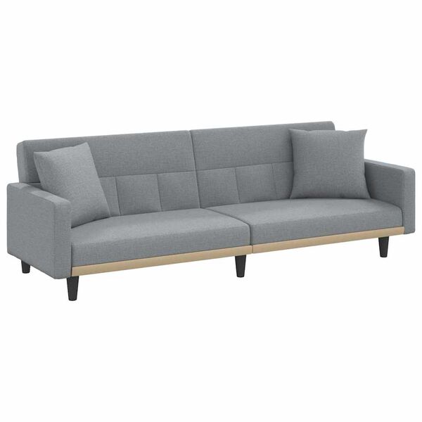 vidaXL Sofa Bed Light Gray 100% polyester, plywood, foam