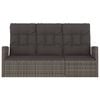 vidaXL Garden Bench Grey PE rattan, powder-coated steel