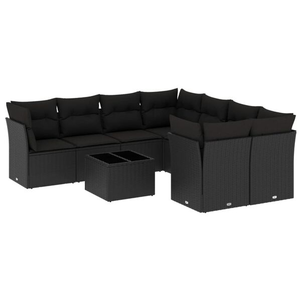 vidaXL Sofa Set Black