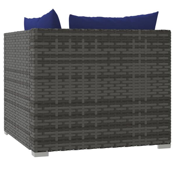 vidaXL Garden Lounge Set Grey, Dark Blue
