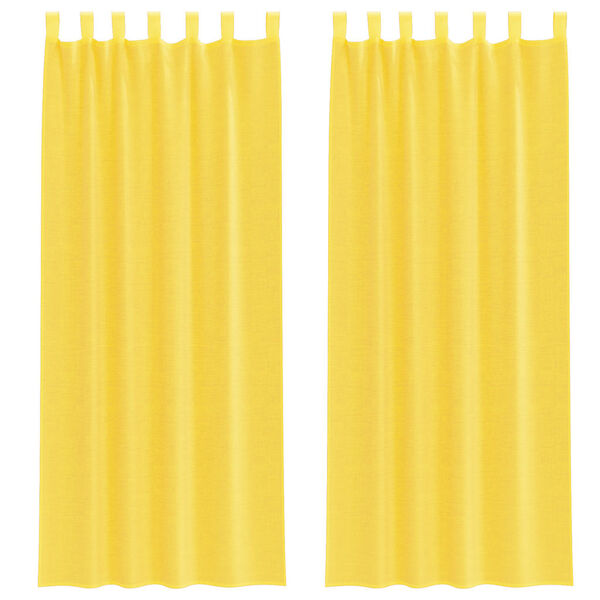 vidaXL Voile Curtains with Loops 2 pcs Yellow 55.1x102.4"