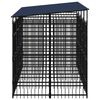 vidaXL Dog Kennel Black Powder-coated steel Large Durable Dog Kennel