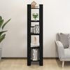 vidaXL Book Cabinet Black Solid Pine Wood Medium Book Cabinet