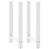 vidaXL Coffee Table Leg Set of 2 White Powder-coated steel Medium