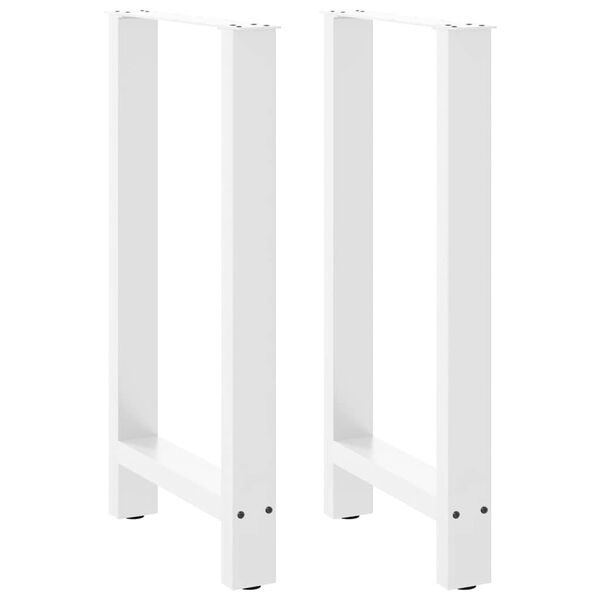 vidaXL Coffee Table Leg Set of 2 White Powder-coated steel Medium
