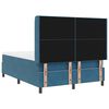 vidaXL LED Box Spring Bed with Mattress Blue 55.1" x 74.8" Velvet