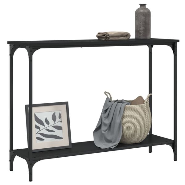 vidaXL Console Table Black Engineered wood, Metal Standard