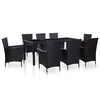 vidaXL Garden Table And Chair Black
