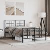 vidaXL Bed Frame Black Powder-Coated Steel Full Bed Frame Rectangular