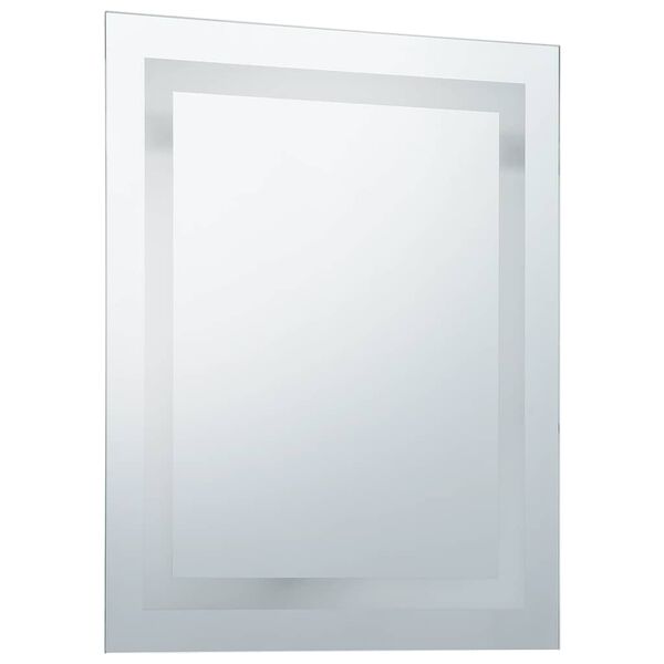 vidaXL Bathroom Mirror Silver Glass 23.6 x 31.5 in Bathroom Mirror