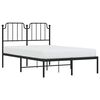 vidaXL Metal Bed Frame without Mattress with Headboard Black 47.2"x74.8"