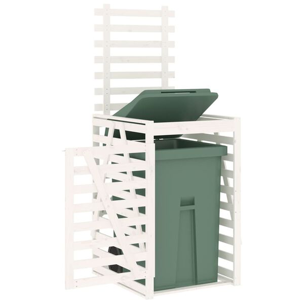 vidaXL Wheelie Bin Storage White 33.1x35.4x50.6" Solid Wood Pine