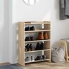 vidaXL Shoe Rack Sonoma oak Engineered wood Slim, compact Storage