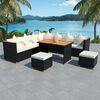 vidaXL Patio Furniture Set Set of 7 Black and Cream
