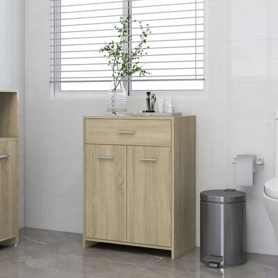 vidaXL Bathroom Cabinet Sonoma Oak 23.6"x13"x31.5" Engineered Wood