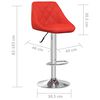 vidaXL Chair Set of 2 Red Faux leather, chromed steel Regular Footrest